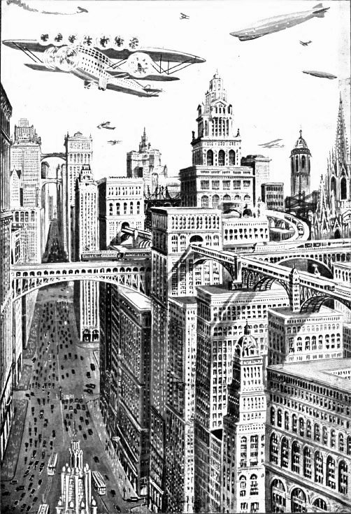 fig.4 - Barcelona futurista. Publicada a la revista "La Ilustración Ibero-Americana n.III - Giacomo Alessandro (1929)